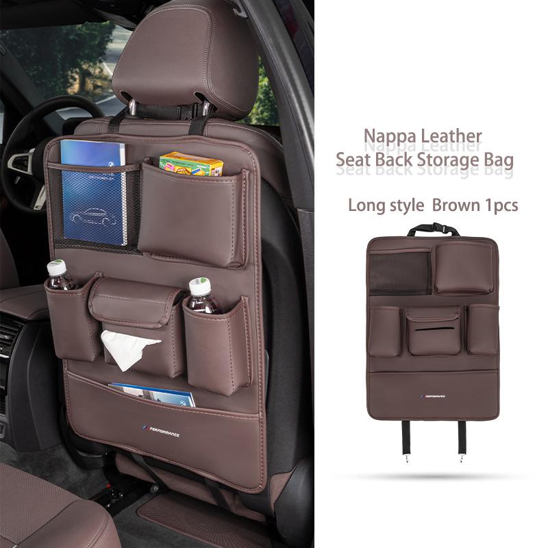 Car Multi-Pocket Hanging Back Seat Storage Bag Anti Kick Pad Accessorty For BMW E30 E34 E36 E39 E46 E52 E53 E60 E61 E62 E70 E71