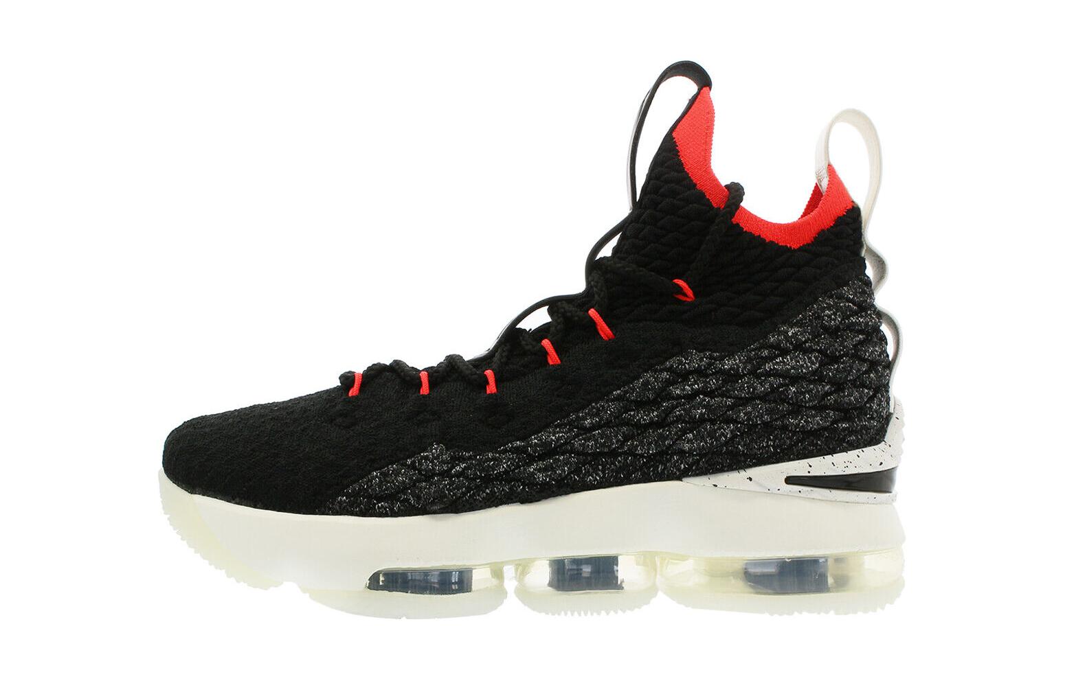 Nike LeBron 15 Black Bright Crimson GS AQ6176-002 36.5