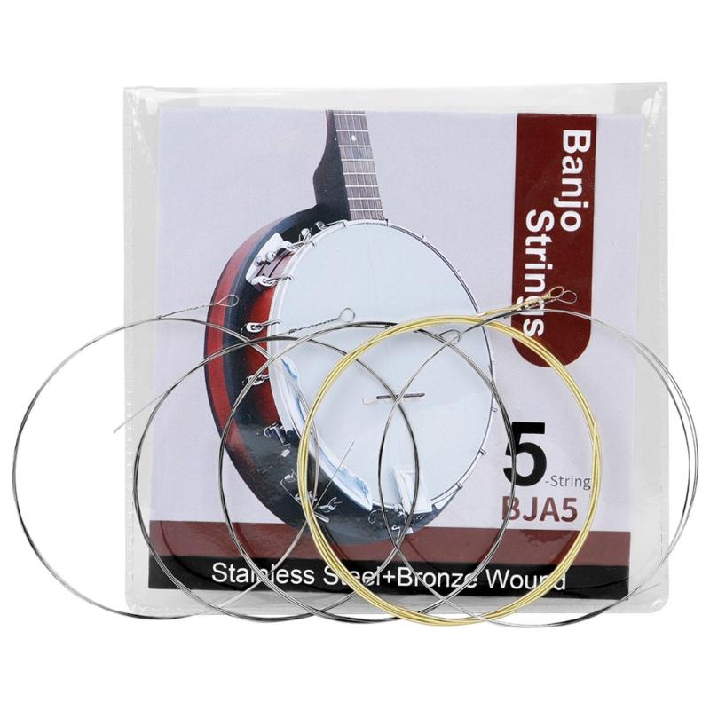 5-String Banjo Strings with Rustproof Coating Stainless Steel & Bronze Winding Banjo Strings For Practice & Performances