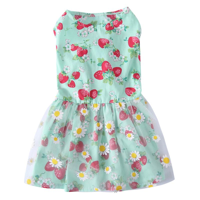 Haine de primăvară și de vară Fusta cu flori pentru animale de companie Haine pentru câini Fusta dragoste pisicuță Haine pentru cățeluș Fusta de vară