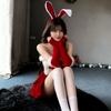 Christmas bunny girl cute red rabbit ear headband for women, autumn and winter headband, cartoon rabbit ear hair accessory