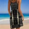 Abito da Spiaggia da Donna Mini Abito Stampa Casual Moderno Senza Maniche Vestibilità Larga Esterno Quotidiano Estate