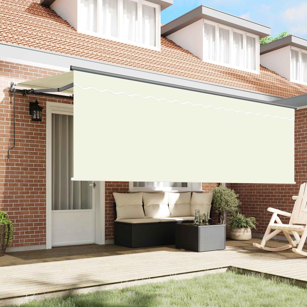 Retractable Awning Cream 350 x 200 cm Polyester and Aluminum