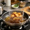 Cestello per Frittura da 2L in Acciaio Inossidabile a Filo Tondo con Manico Antiscivolo Multiuso per Uso Commerciale Cucina di Casa