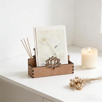 Business Card Holder Tabletop Organizer, Cards Stand, Wood Display Rack for Home Desktop
