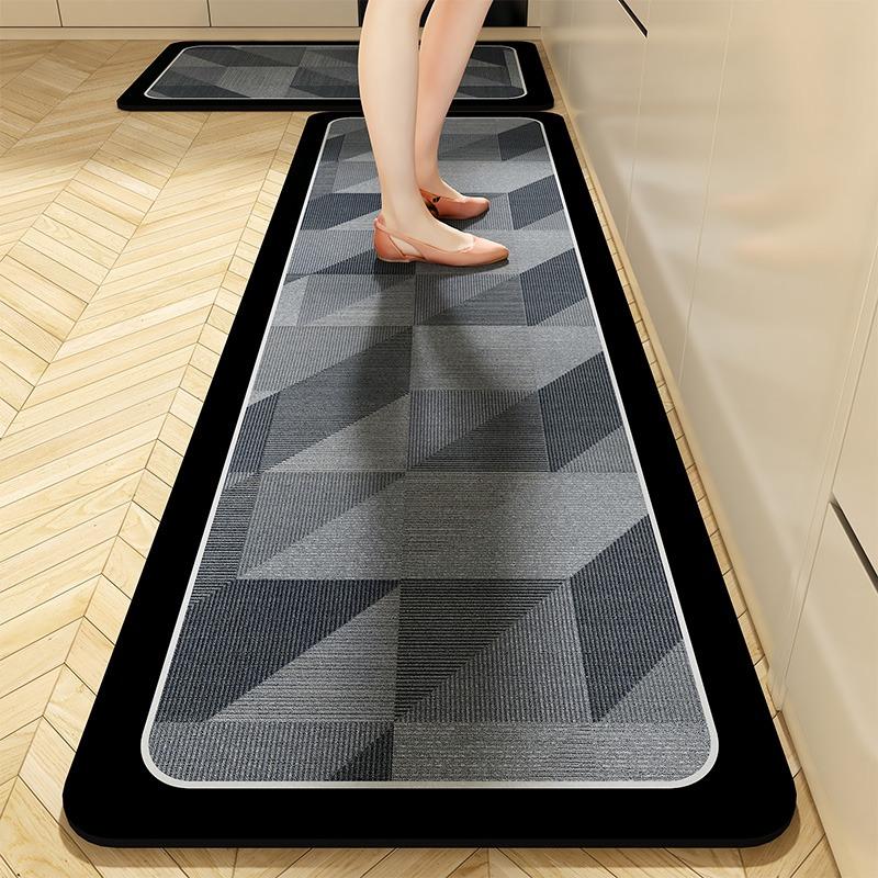 Kitchen Floor Mat Non-Slip Oil-Proof Waterproof Carpet Simplicity Solid Color Pattern Rug Long Size Home Decor Mats