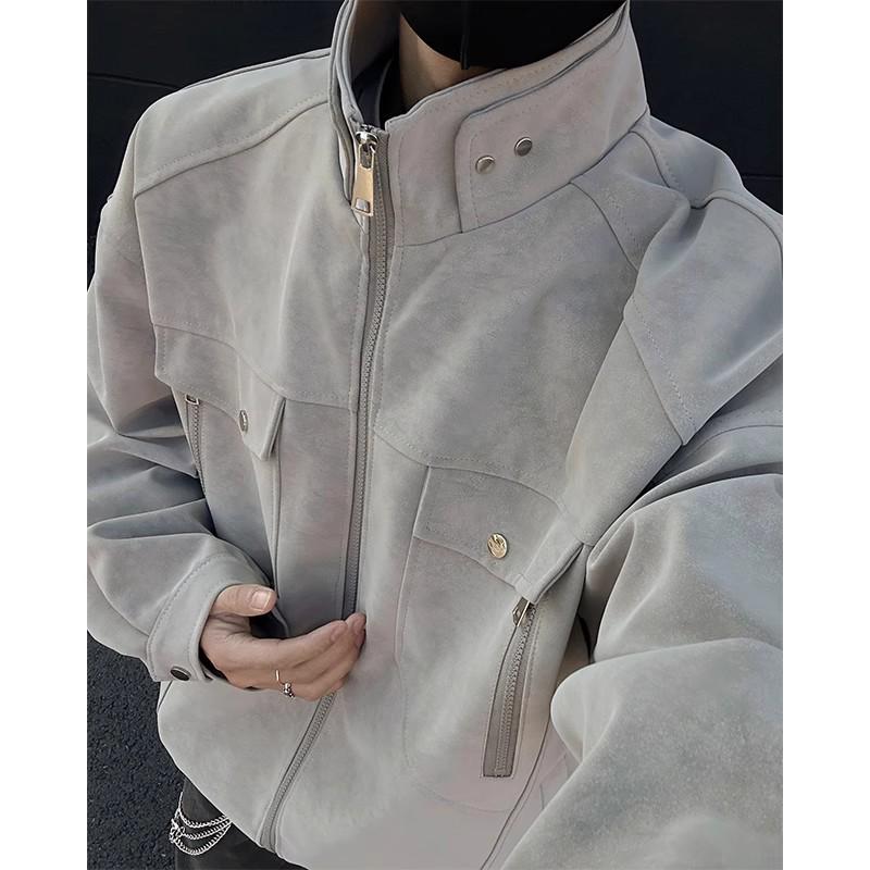 

Men s Rogue High Street Cleanfit PU Leather Jacket - Handsome, High-End Spring/Autumn Workwear with Niche Design. XXXL чорний