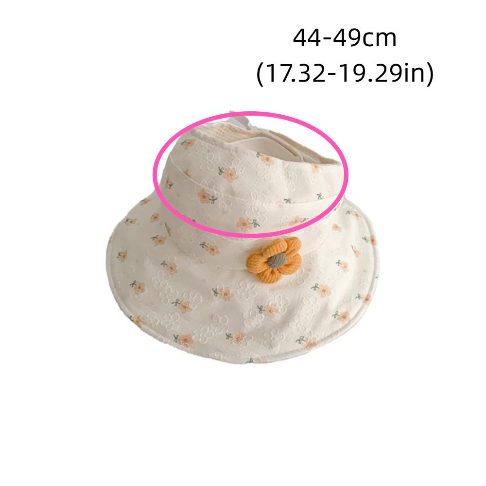 Comfortable Korean Style Empty Top Sunhat Cotton Breathable Baby Sun Shading Hat Anti-UV Flower Children's Fisherman Hat Girls