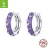 Simple Love Tremella Buckle Women, Elegant And High-End 925 Sterling Silver Earrings, Purple Oil Drop Earrings