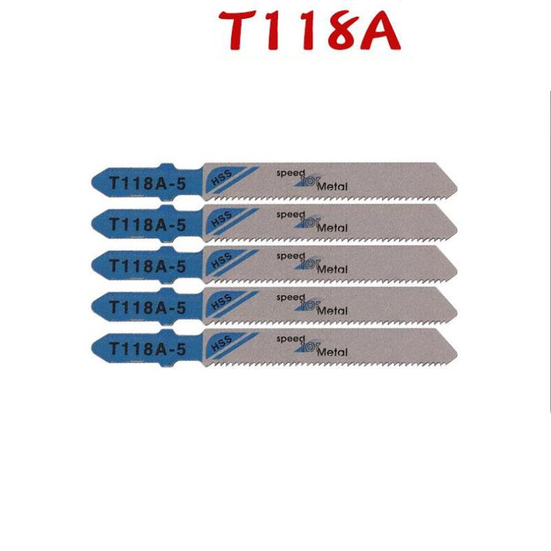 

Набор из 5/10 полотен для лобзика с Т-образным хвостовиком HCS, различные полотна для лобзика по дереву, пластику и металлу для Black & Decker Metabo T118A 5PCS