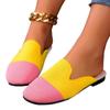 2024 Women's Shoes Hot Selling High Quality Women's Slippers Fashionable Color Block Toe Low Heel Large Size Women's Slippers