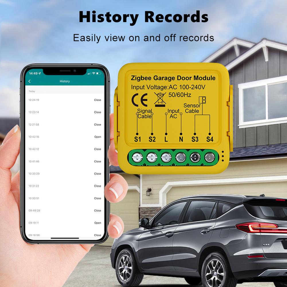 Tuya ZigBee Gate Opener Intelligent Garage Door Controller Module Mobilephone Remote Tuya APP Control Compatible with