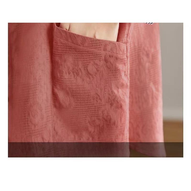 Spring Thin Long Sleeve Shirt Women Fashion Loose Fit Hong Kong Style Linen Blouse