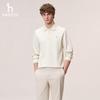 HAZZYS Men's Long-Sleeve Pique Polo Shirt