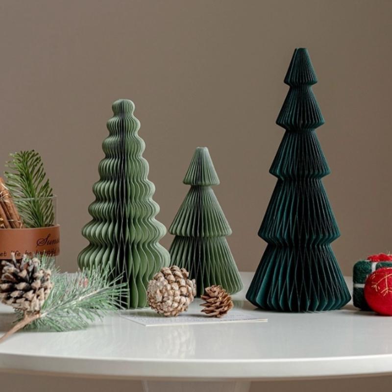 Stor Julgransprydnad 3D Honungskaka Vikbart Papper Julgran Navidad Dekorationer Skrivbord Hängande Juldekor