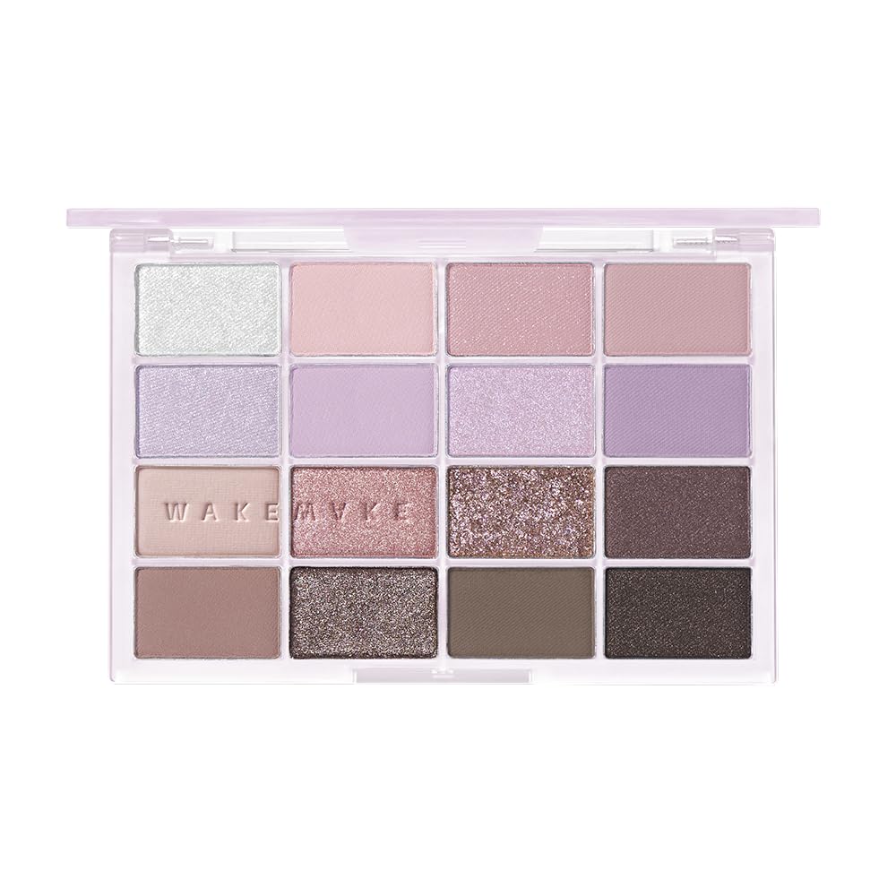 Wakemake Miękka Rozmywająca Paleta Cieni do Powiek Mystic Lavender Najlepsze Kosmetyki 16 Koreański Codzienny Cień do Powiek Naturalny 23, Rozmywający, Nagradzany, Odcienie, Matowy,