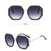 New Personalized Rice Nail Polygonal Large Frame Sunglasses Ins Fashion Women's Trend Hollow Metal Sunglasses
