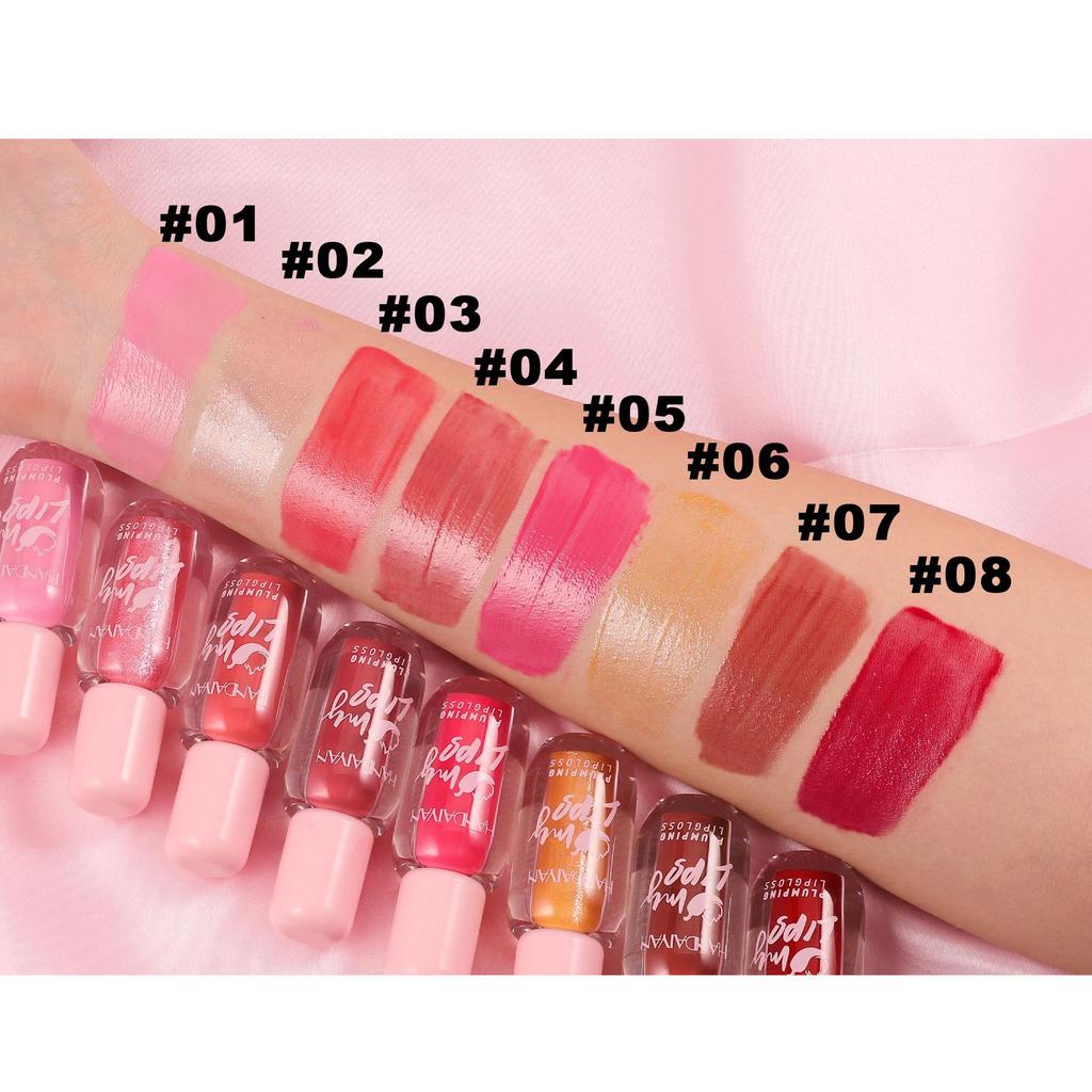 HANDAIYAN Sexy Chili Peppers Mirror Lip Glaze Shining Pearls Lip Gloss Long Lasting Moisturizing Lip Dyeing Liquid Makeup