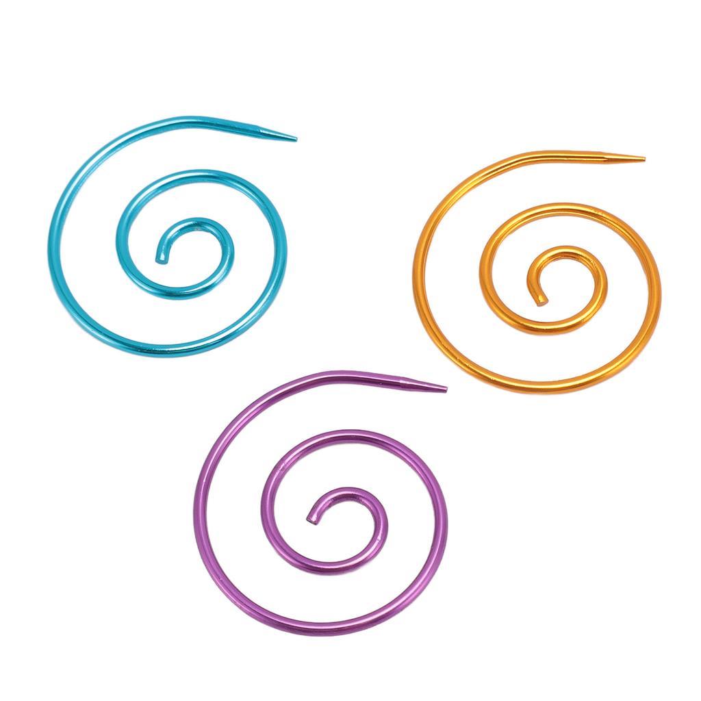 3pcs Spiral Cable Knitting Needle DIY Rustproof Metal Cable Needle Shawl Pin Practical Round Spiral Needle for Sweaters