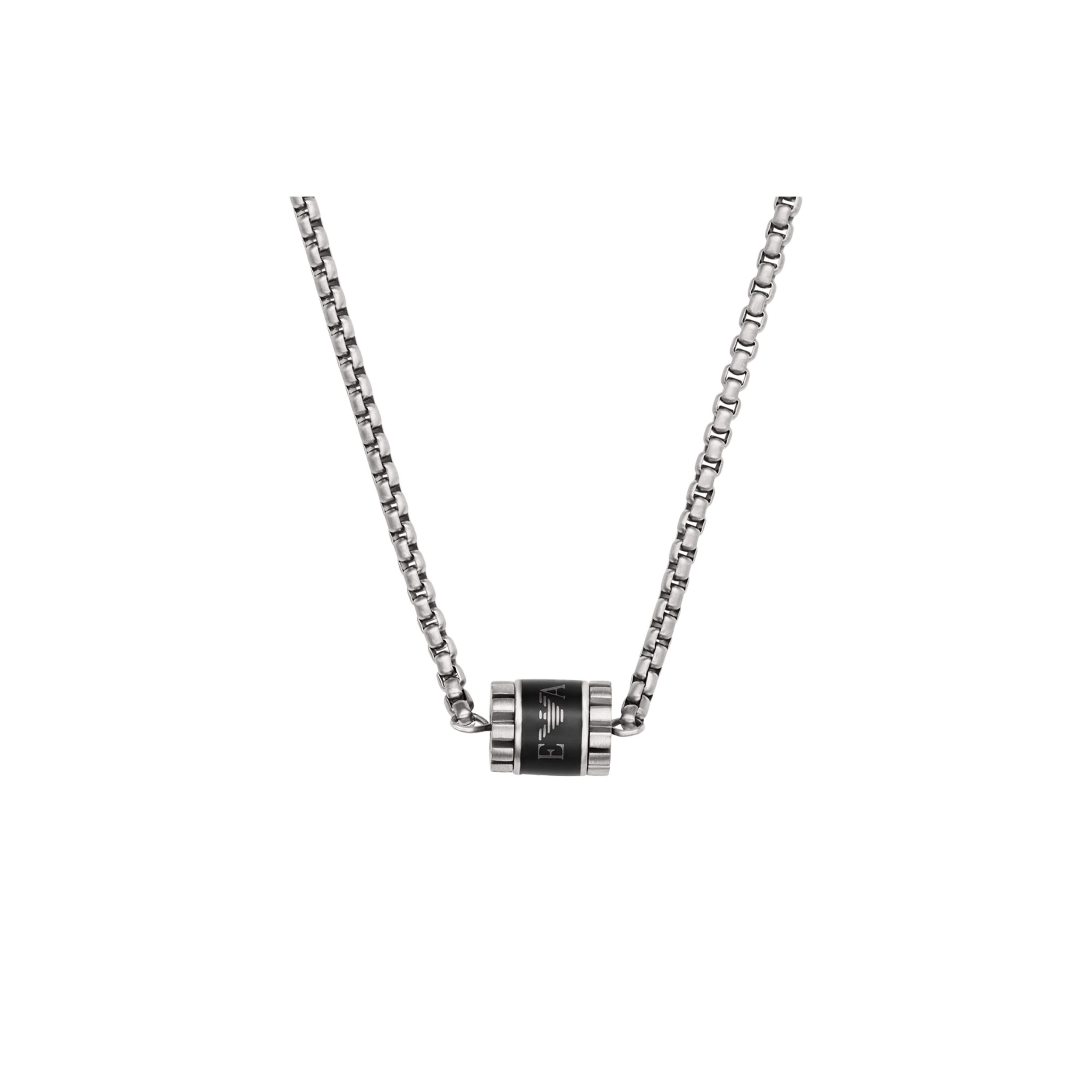 Emporio Armani Beaded Waist Pendant Necklace Men necklace Black EGS2844040 Shopping Bag