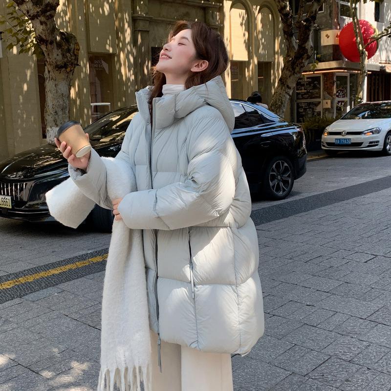 New Winter Puff Cotton Jacket Hooded Versatile and Loose Fashionable Simple Cotton Jacket Women's Jacket