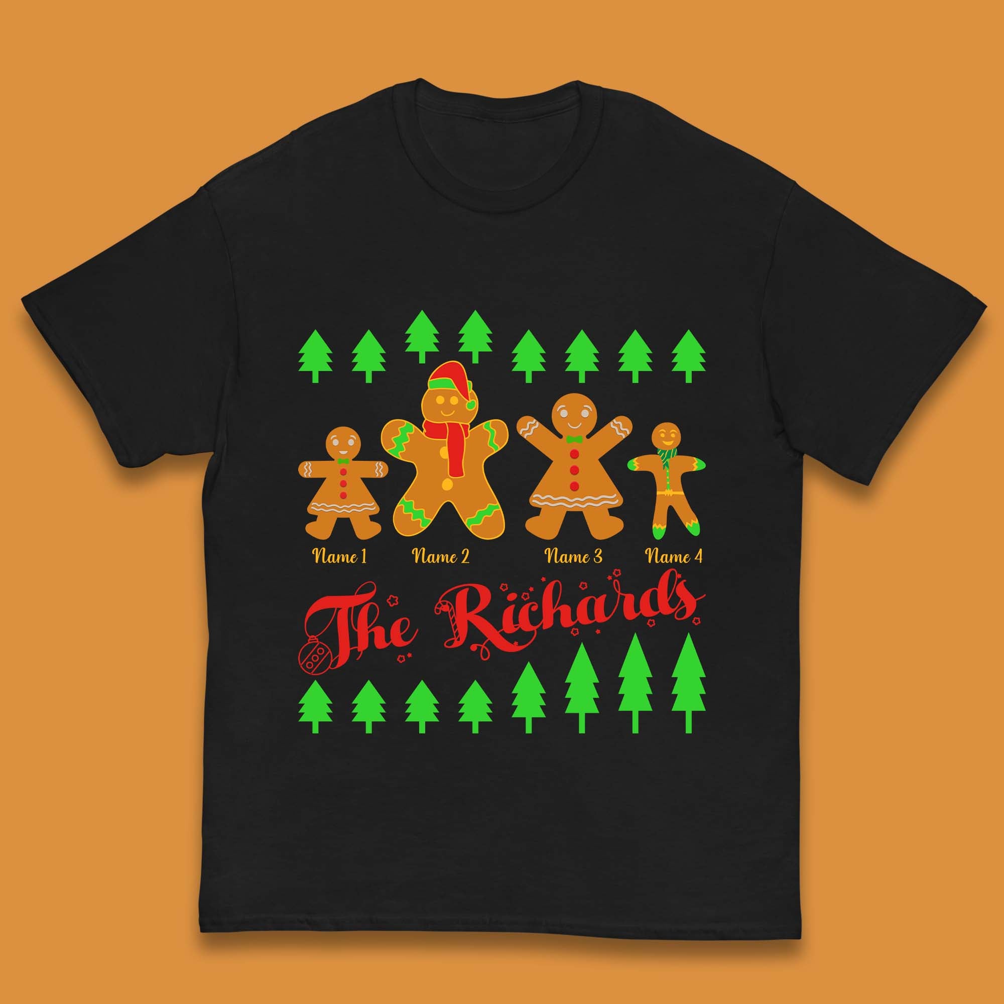 Personalised The Gingerbread Family Christmas Kids T-Shirt 150
