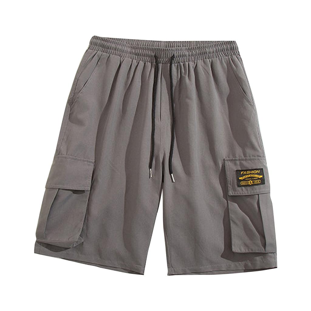 Men's Summer Cargo Shorts Loose Casual Multi-Pocket Drawstring Men's Jogging Cargo Shorts