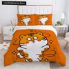 Cartoon Tiger Duvet Cover King Queen Animal Forest Theme Bedding Set for Kids Boys Girls Jungle Wildlife Polyester Quilt Cover