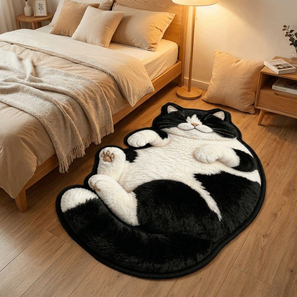 Non-Slip Cat-Shaped Area Rug Stain Resistant Home Decor Carpet Practical Bedroom Rug  Nursery Room