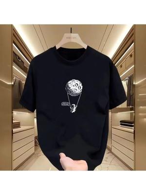 Summer PureTide Brand Individuality Simple Print Short-Sleeved T-Shirt for Young Men'S Creative Fashion Crew Neck Top Tide.