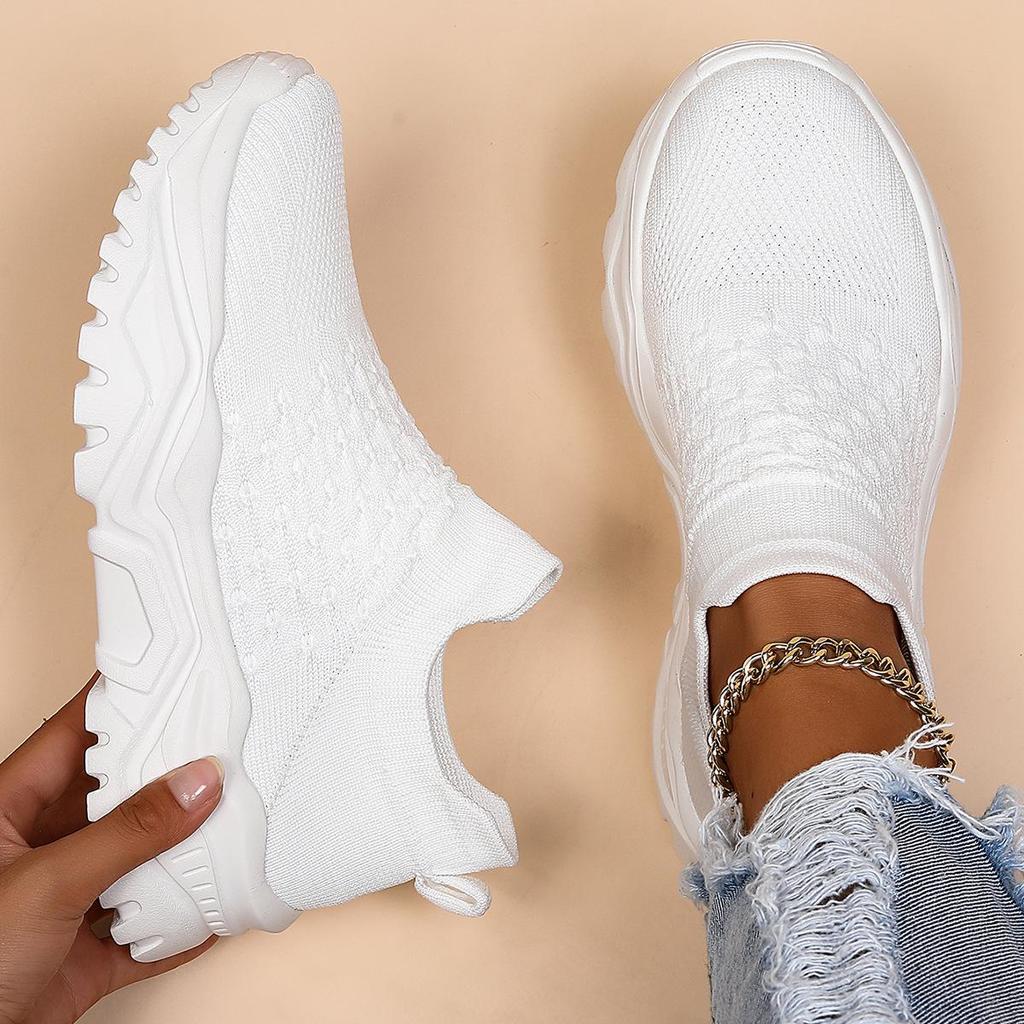 Spring Pink Mesh Sneakers Woman Casual Shoes Breathable Sports Running Shoes Women Sneakers Knitted Socks Sneakers Ladies Shoes