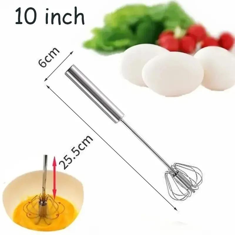Household Stainless Steel Semi-automatic Egg Beater Press And Rotate Manual Egg Beater Egg Cream Handheld Whipping Tool