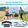 Hands Free Dog Leash for Running Walking Reflective Leash with Waist Bag Retractable Traction Rope for Running Walking Jogging