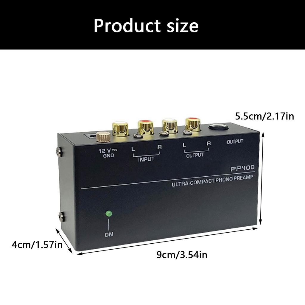 Turntables Signal Boosters For Vintage Vinyls Records Features Low Noise Preamp & 1/4inch TRS / Rcas Output Port