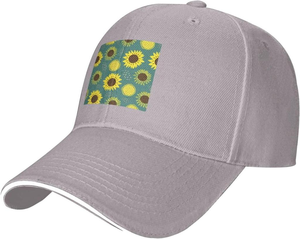 Sunflower Seamless Pattern Baseball Cap Polyester Casual Sun Protection Adjustable Outdoor Adult Hat
