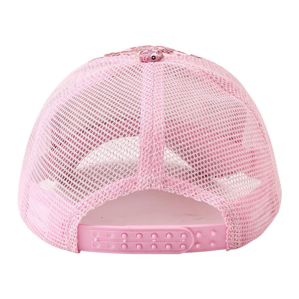 New Summer Glitter Mesh Trucker Hat Snapback Cap Chapeau Femme Fashion Messy Hair Bun Ponytail Baseball Caps For Women Bone