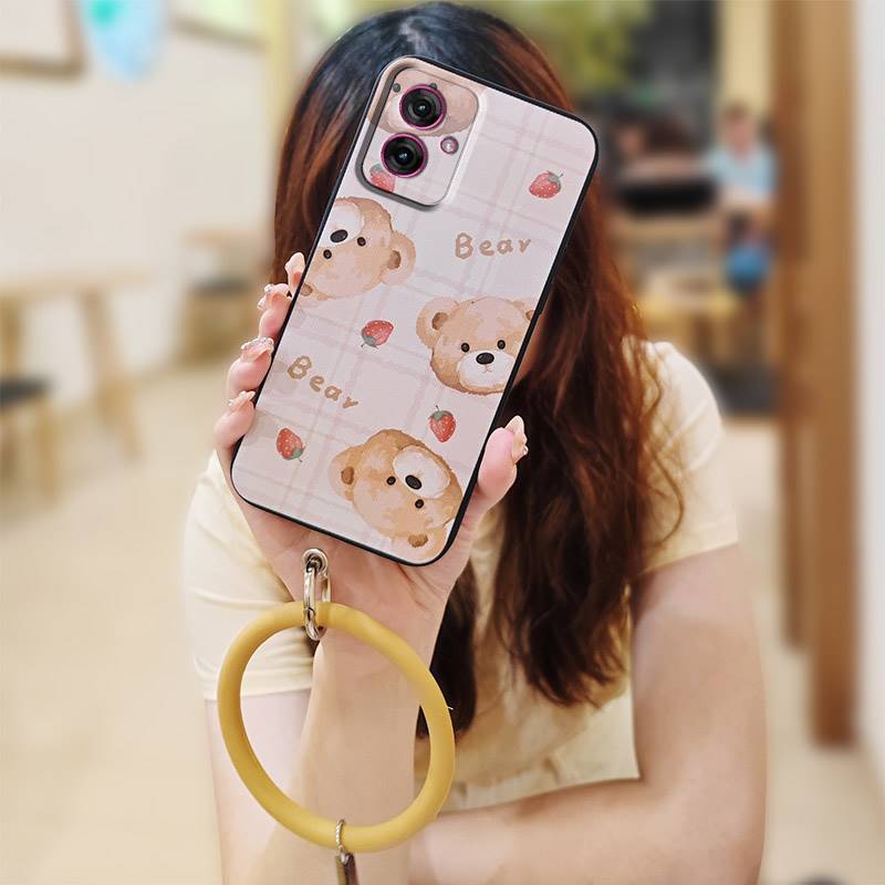 Protective Personality Phone Case For MOTO G55 5G Creative Solid Color Cute Heat Dissipation Bracelet Waterproof Ring
