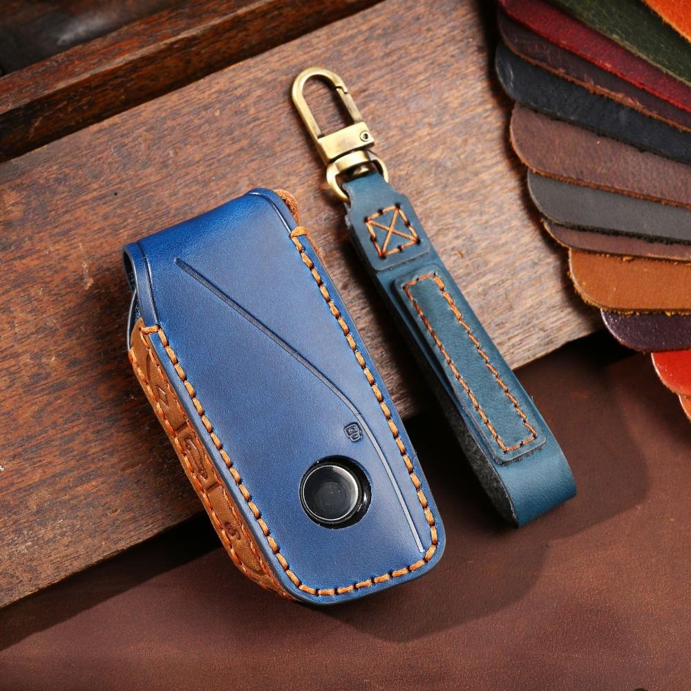 Genuine Leather Key Cover for BMW I7 2023 X7 7 Series XM Car Keys Protective Case