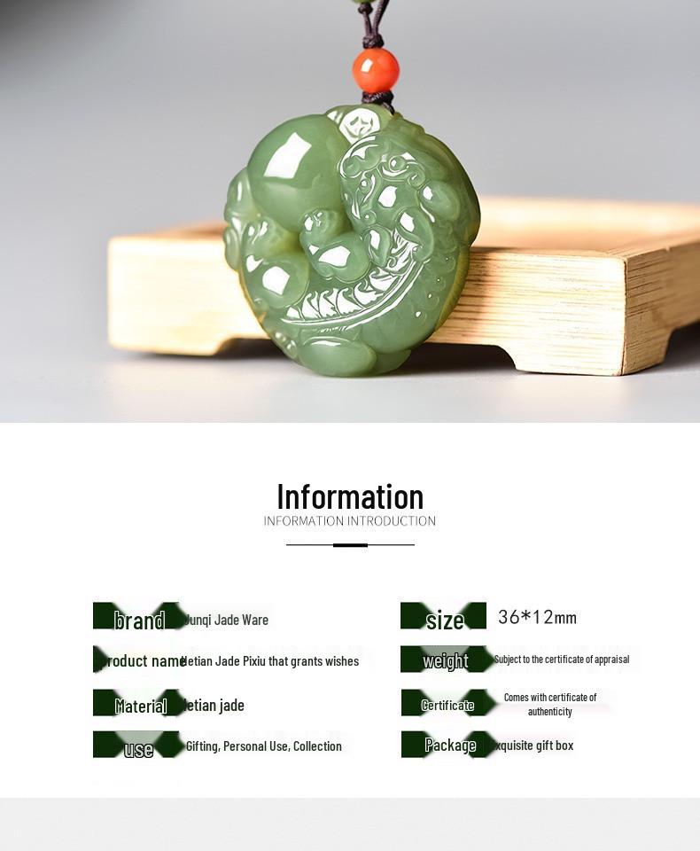 Natural Hetian Jade Pixiu Pendant, Exquisitely Carved with Ball for Men & Women