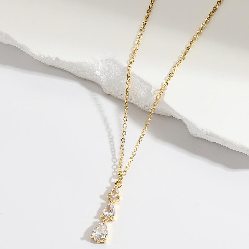 Minimalist Fashion Water Drop Pendant Necklace Woman Wedding Jewellery