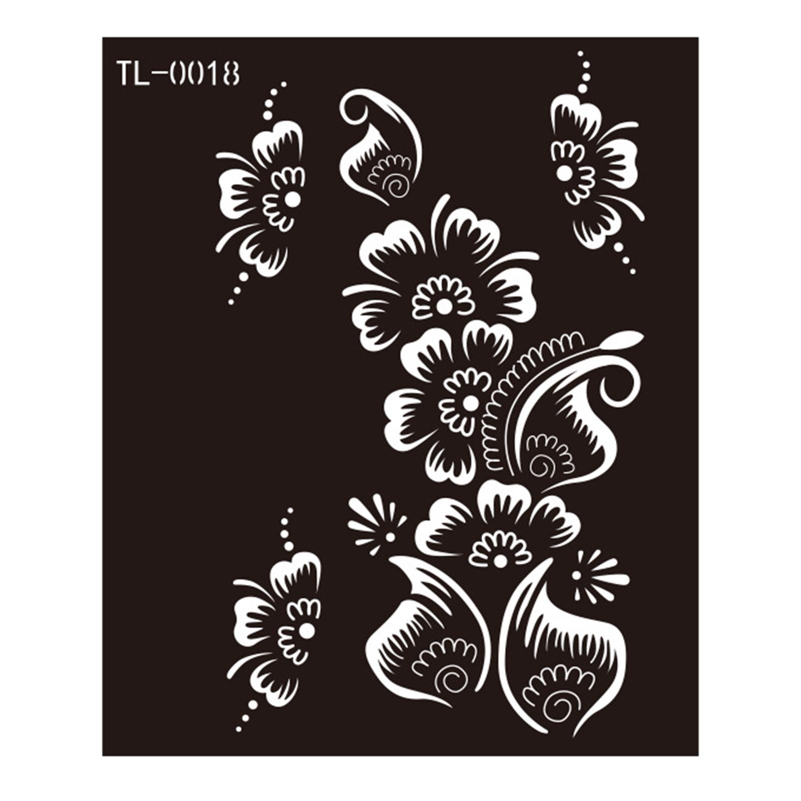 

Трафареты для татуировок хной Трафареты для рисования на лице и теле Шаблоны для татуировок хной Временные наклейки для татуировок Многоразовые 18