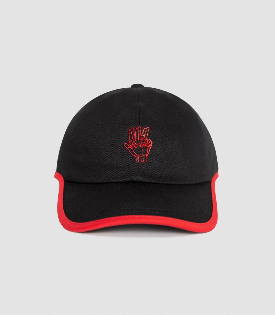 VIBRATE Round Patch Hand Logo Ball Cap (Black)