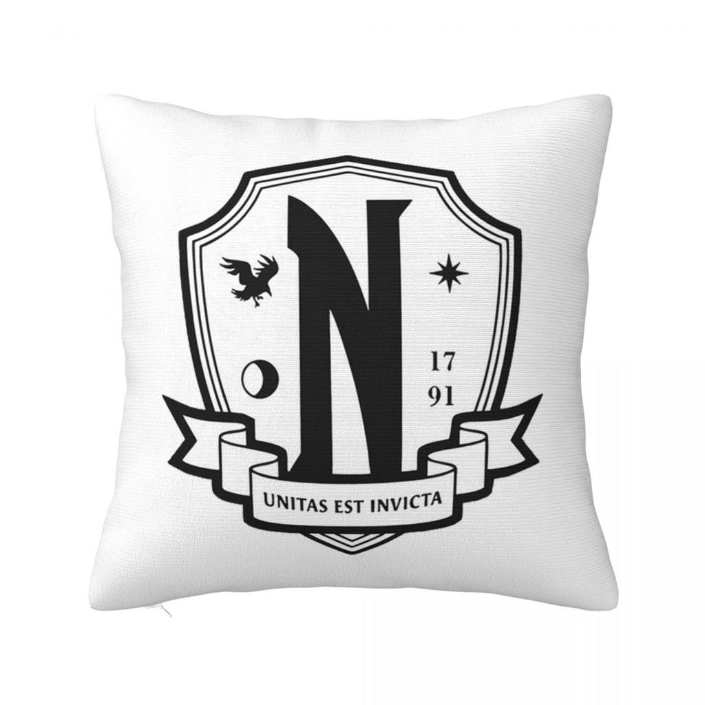 Nevermore Academy Crest (clean) Square Pillowcase Cushion Cover Pillow Case Throw Pillow Cover for Home Sofa Living Room