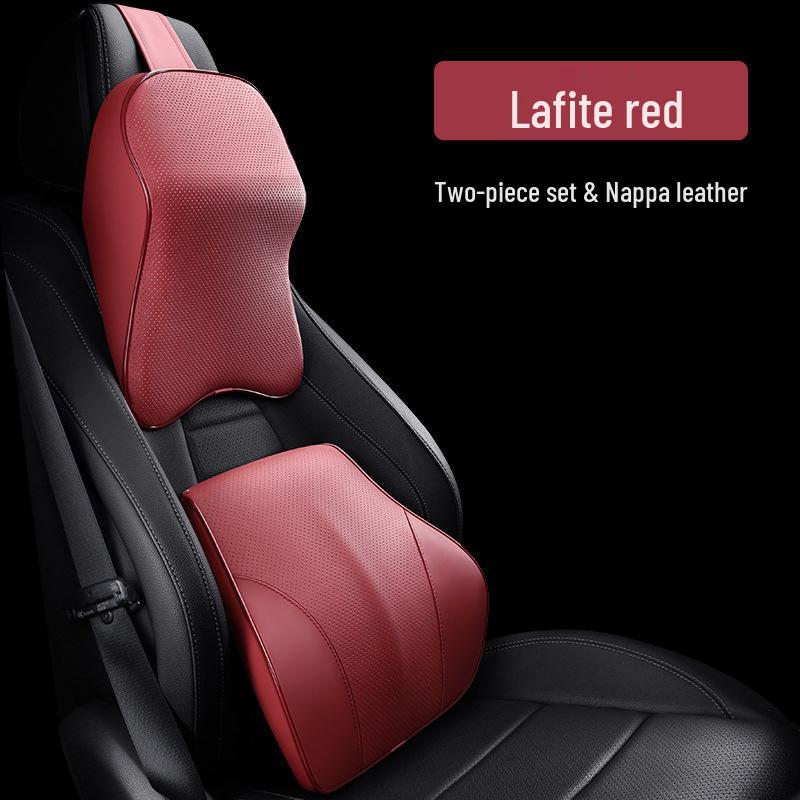 Universell Minnesskum Bil Nackstöd och Ryggstöd Kudde - Fulläder, Fyrårstiders Komfort