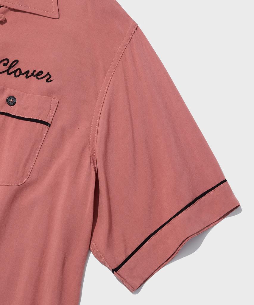 OUTSTANDING Vintage Rayon Bowling Half Shirt_Pink