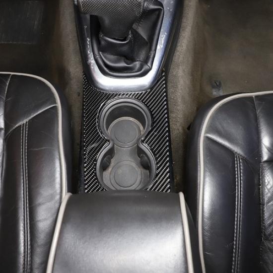 Carbon fiber Center Cup Holder Panel Trim Sticker For Hummer H3 2005-09