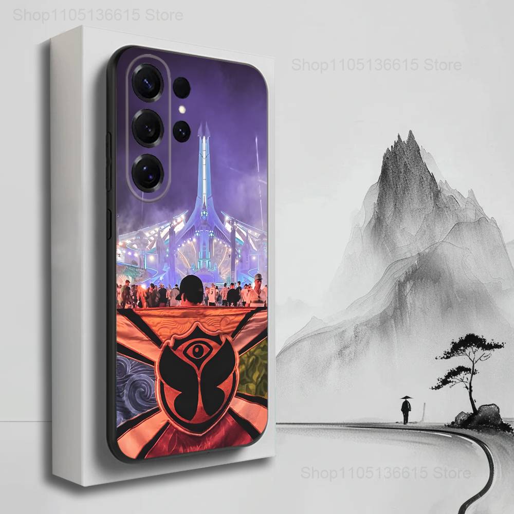 Custodia Music T-TOMORROWLAND Per Samsung S21,S20,S10,Plus,S9,S22,S25,Ultra,S24,S23,FE,Lite,Silicone Morbido Nero
