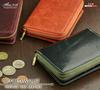 ABIES Vintage Wax Leather Wallet Made in Japan Bi-fold (Navy) -