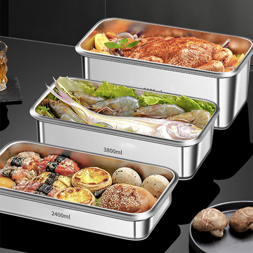 Food Storage Containers with Lids Airtight Food Grade 316 Stainless Steel Large Capacity Leakproof