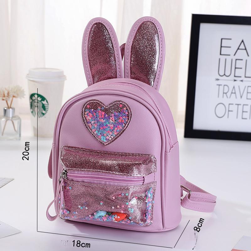 New Children'S Backpack Fashionable Sequined Cute Rabbit Mini Backpack Casual Outing Kindergarten School Bag For Girls